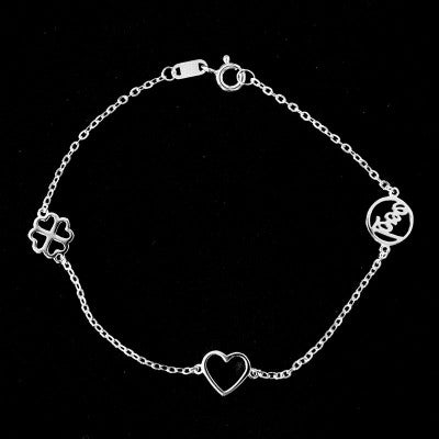 Pulseira de Prata 925 Luck in Love 14/20cm