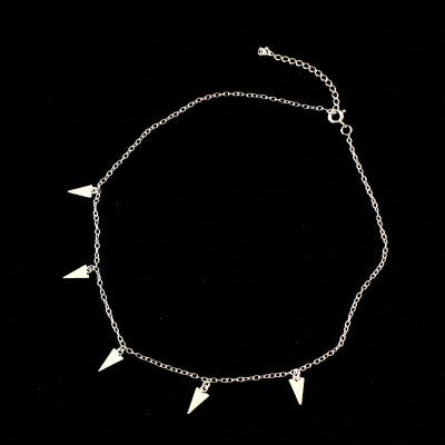 Gargantilha de Prata 925 Choker Triângulo 40cm