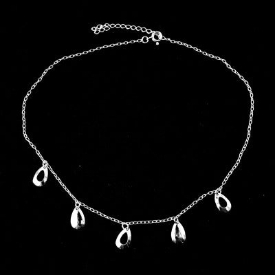 Gargantilha de Prata 925 Choker Gotas 40cm