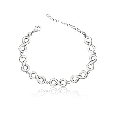 Pulseira de Prata 925 Infinito 18cm