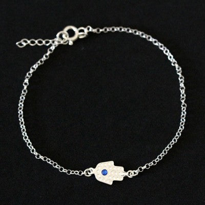 Pulseira de Prata 925 Portuguesa Hamsá 18/20cm