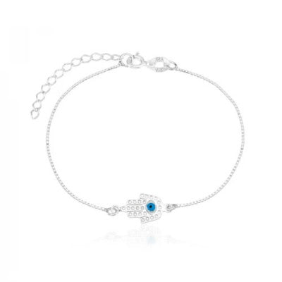 Pulseira de Prata 925 Mão de Fátima 18cm